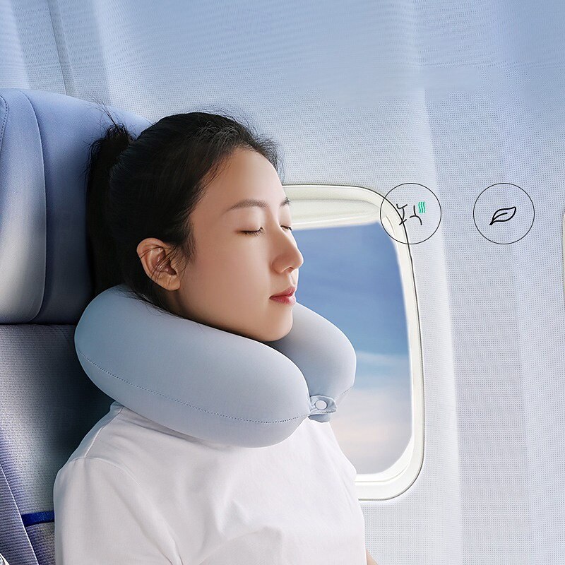 Neck Pillow for Traveling, U Shape with Bag Travel Neck Pillow for Airplane Travel Pillow for Flight Headrest Sleep, Portable Plane Accessories4