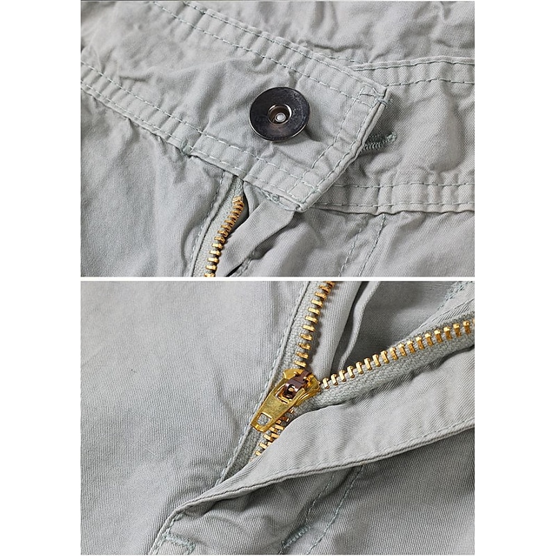 Men's Tactical Shorts Capri Cargo Shorts Cargo Shorts Shorts Hiking Shorts Buttons Multi Pocket Plain Wearable Calf-Length Outdoor Daily Camping & Hiking Fashion Classic Black Wine4