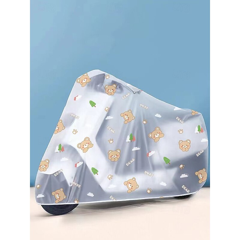 Scooter Rain Cover for Electric Bike, PEVA Waterproof Dust Cover with Floral Print, Universal Fit for Yadea, Xiaodao and Other E-Bikes2