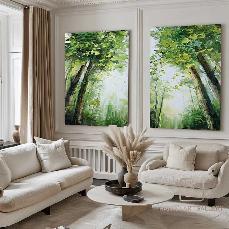 Wabi sabi artwork oil painting hand painted Wall Art Set of 2 Beige Abstract forest Painting on Canvas A Pair Beige Texture Wall Art Neutral Abstract landscape paintings Wall Art Boho Wal Decor3