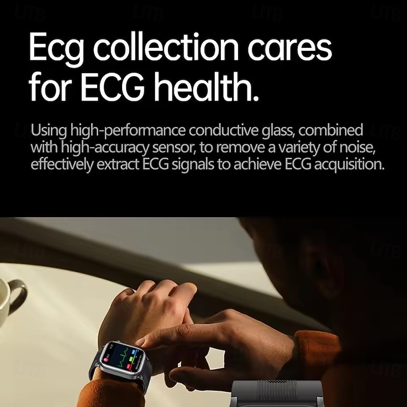 tk66 Smart Watch 2.06 inch Smartwatch Fitness Running Watch Bluetooth ECG+PPG Temperature Monitoring Pedometer Compatible with Android iOS Women Men Step Tracker IP 67 49mm Watch Case2