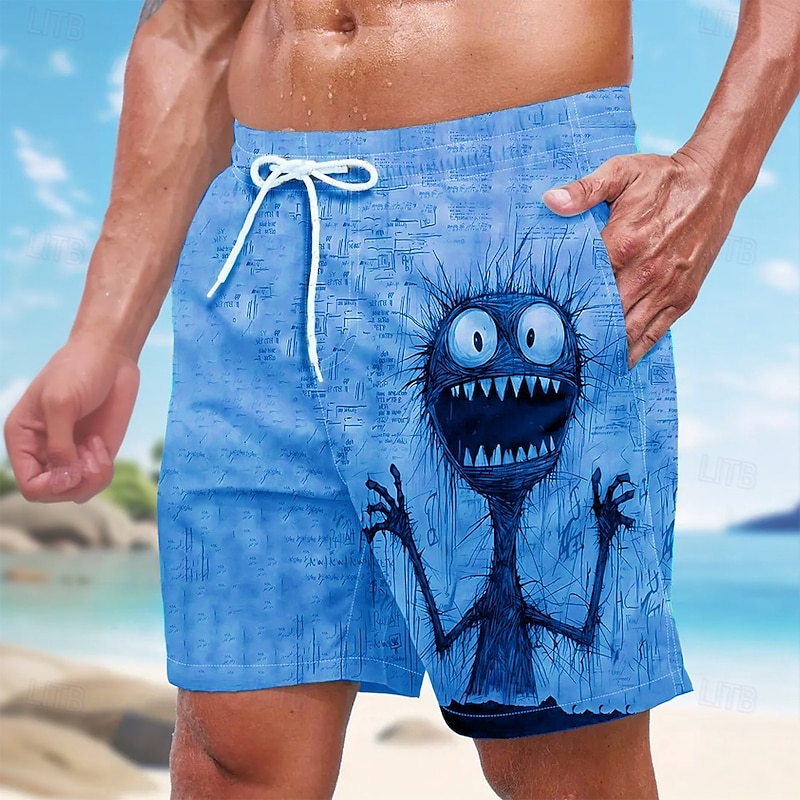 Men's Animal Funny Swim Trunks Swim Shorts Board Shorts Mid Waist Streetwear Hawaiian Beach Vacation Wear Side Pockets Mesh Lining Elastic Drawstring Waist Designer Clothing Apparel4