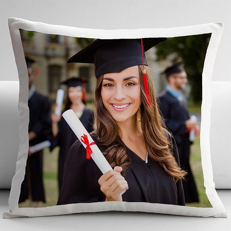 Personalized Pillow Cover Graduation Custom Pillow Best Graduation Gift for Her Him Cushion Cover Throw Pillow Ideal Gift Personalized Love Gifts - Main Image
