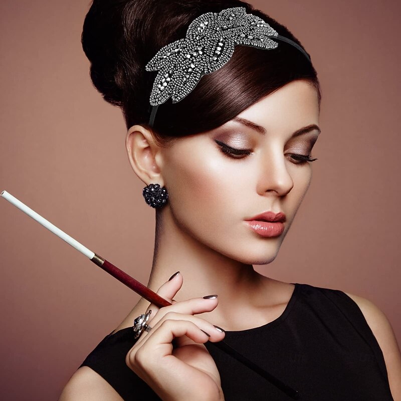 1920s The Great Gatsby Outfits Flapper Headband The Great Gatsby Flapper Girl Retro Sparkling Glitter Crystal / Rhinestone Fancy Dress Women's Carnival Masquerade Back To School Party Evening Wear4