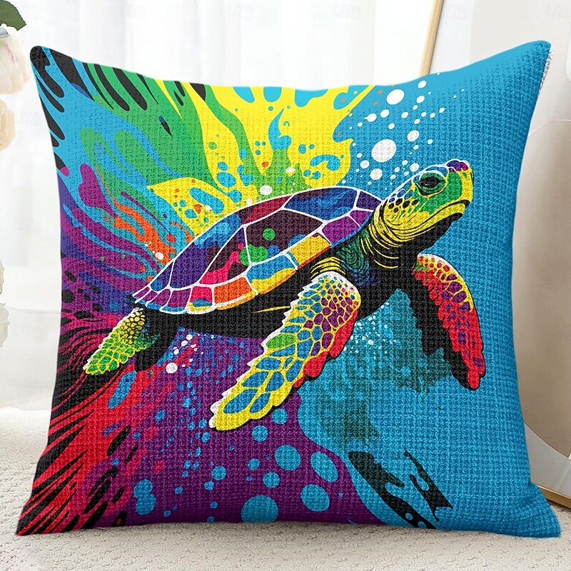 Sea Turtles Decorative Toss Pillows Cover 1PC Soft Square Couch Cushion Case Pillowcase for Bedroom Livingroom Sofa Chair3
