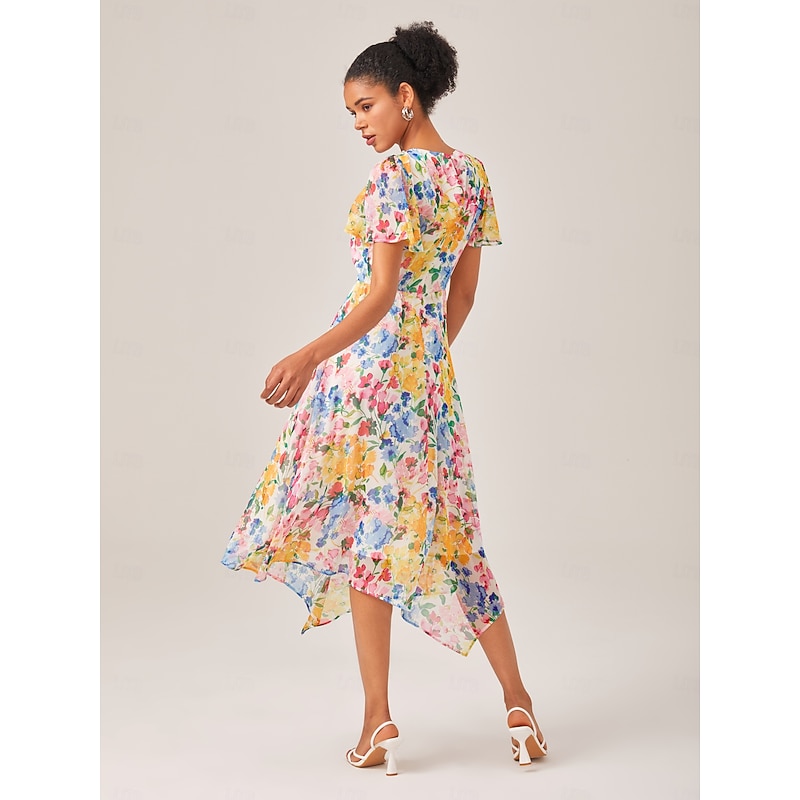 Floral Prints Elegant Dress2