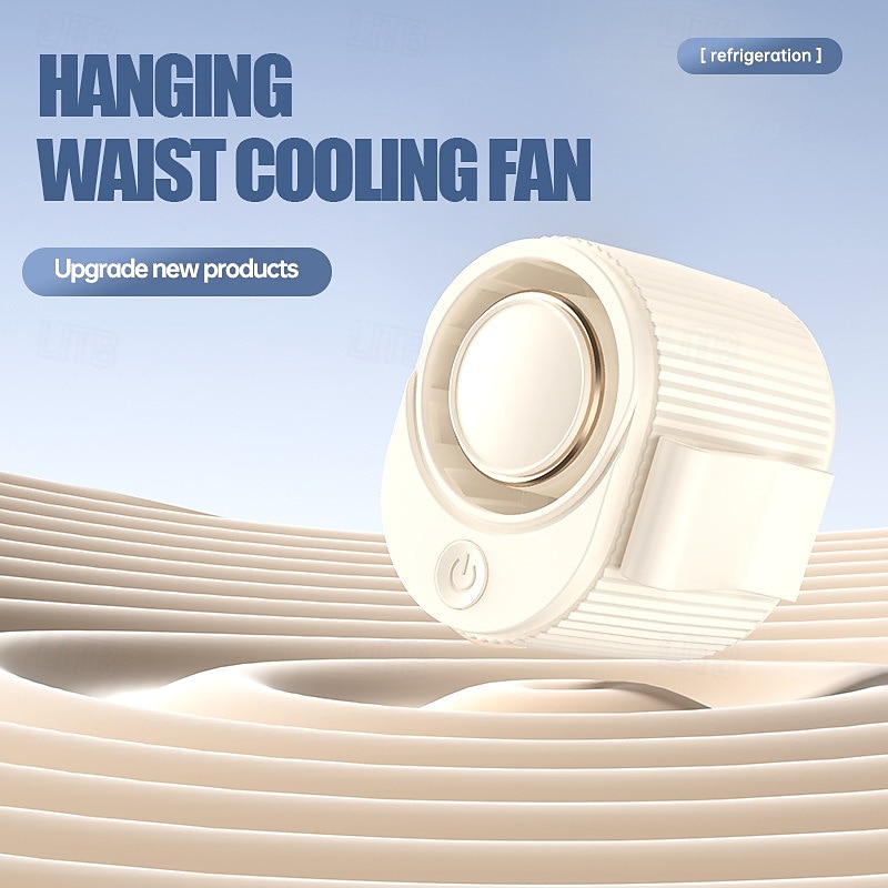 2-in-1 Waist Clip & Desktop Cooling Fan | Foldable Handheld Design | Ice Cool Breeze, Quiet & Portable for Summer Use