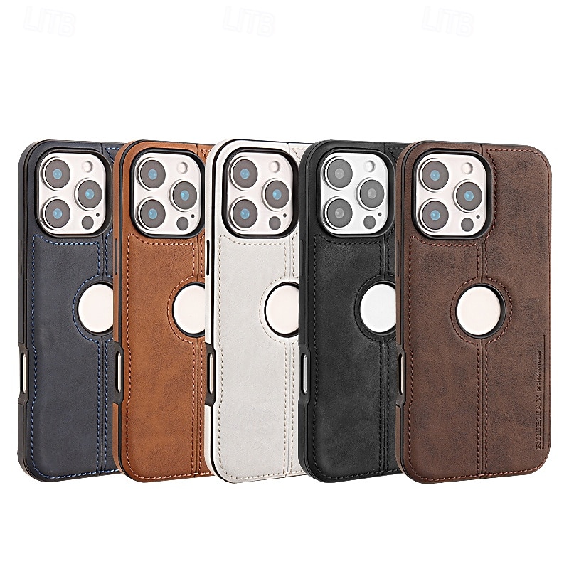 Phone Case For iPhone 16 15 14 Pro Max Plus 13 12 Pro Max Back Cover Magnetic Adsorption Support Wireless Charging Shockproof Geometric Pattern PU Leather