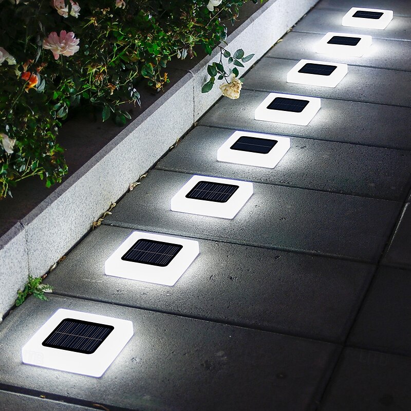 2/4 Pcs LED Solar Outdoor Ground Light 16LED Waterproof Household Garden Light Garden Lawn Pathway Lighting Landscape Light Solar Wall Light2
