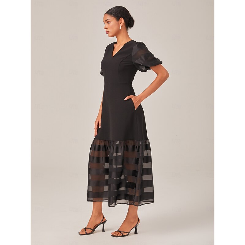 Waist-Cinching Elegant Black Maxi Dress4