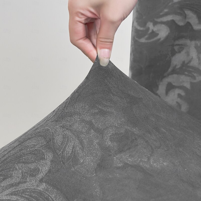 2 Pcs Velvet Plush Stretch Dining Chair Cover Stretch Chair Cover Chair Protector Cover Seat Slipcover with Elastic Band for Dining RoomWedding Ceremony Banquet Home Decor4