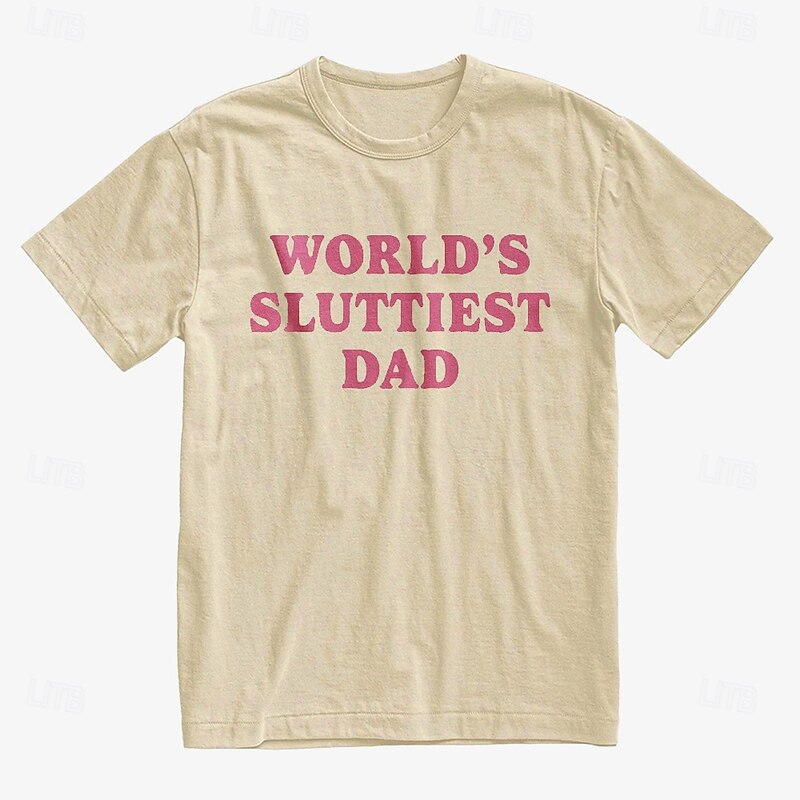 Men's Funny Slang T Shirt 100% Cotton Short Sleeve Graphic Shirt Black Beige Comfortable Tee Vacation Street Fashion Designer Clothing