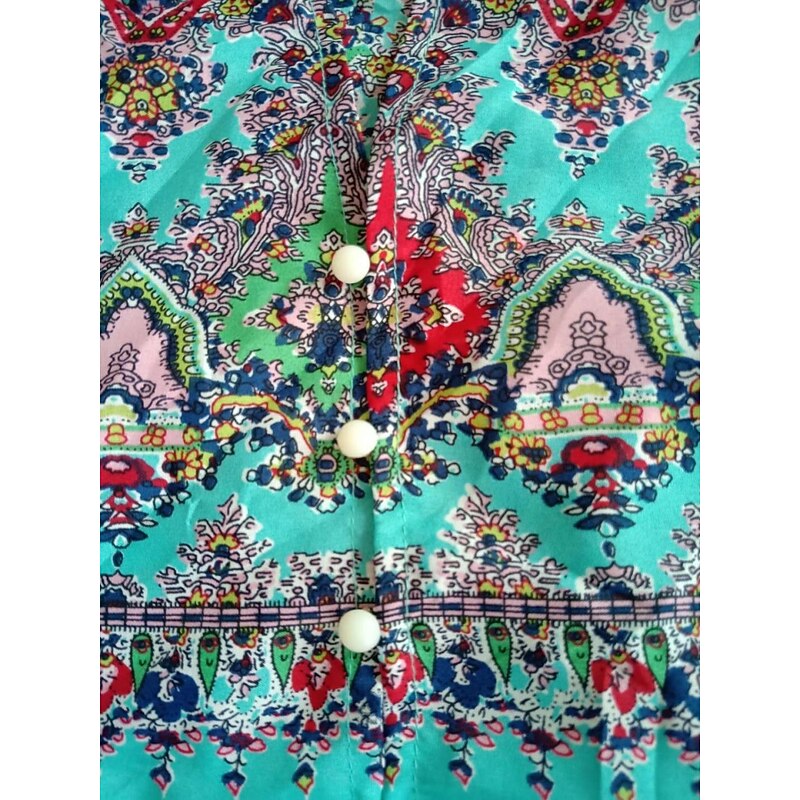 Women's Maxi Dress A Line Dress Casual Party Beach Regular Fit Graphic 3/4 Length Sleeve V Neck Pink Blue Green Summer Spring4