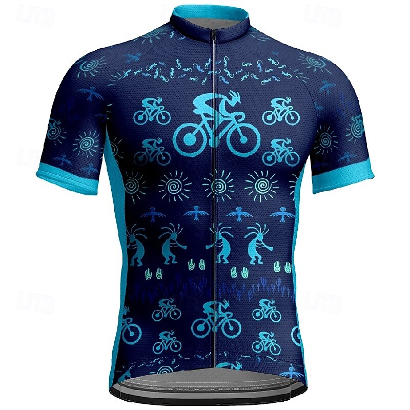 Men's Cycling Jersey Graphic Short Sleeve Bike Tee Tshirt Jersey with 3 Rear Pockets Mountain Bike MTB Quick Dry Anatomic Design Wicking Breathable Sports Yellow Red Burgundy Clothing Apparel