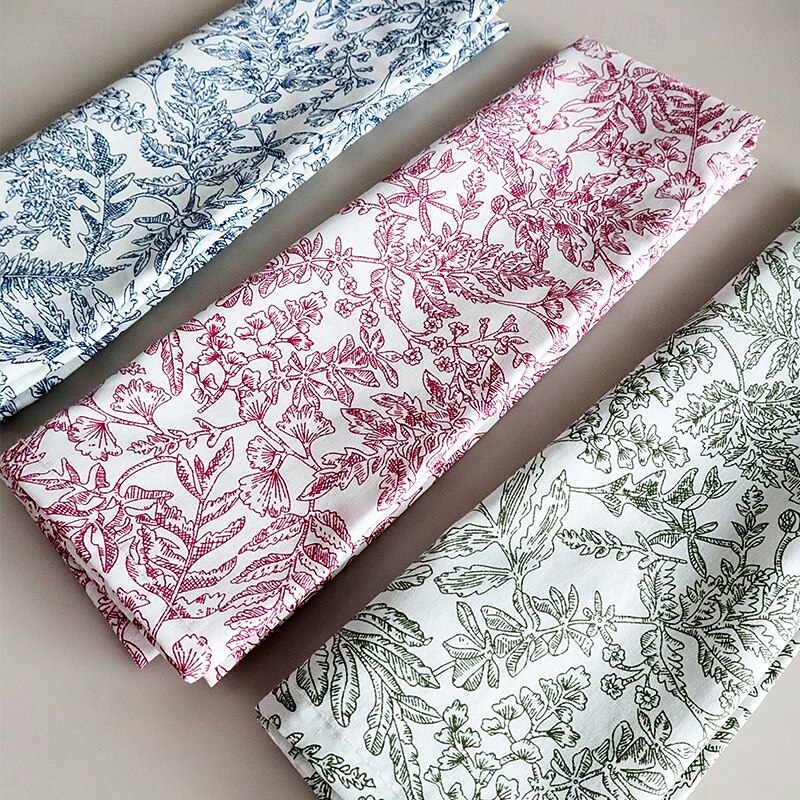 Cotton Fabric Printed Square Napkins For Home Dining Tables2