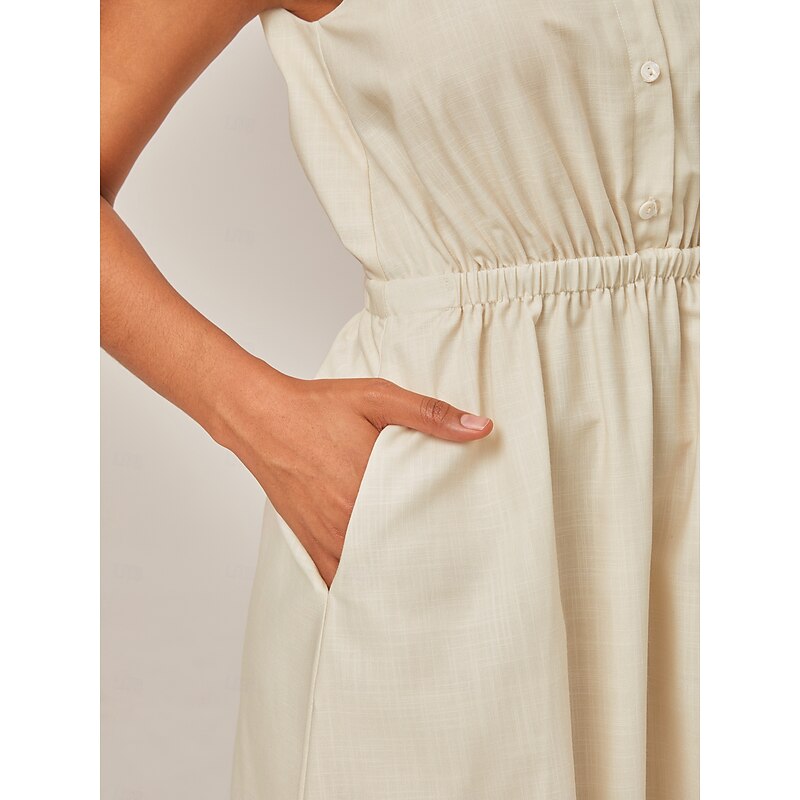 Linen Printed Shirt Dress3