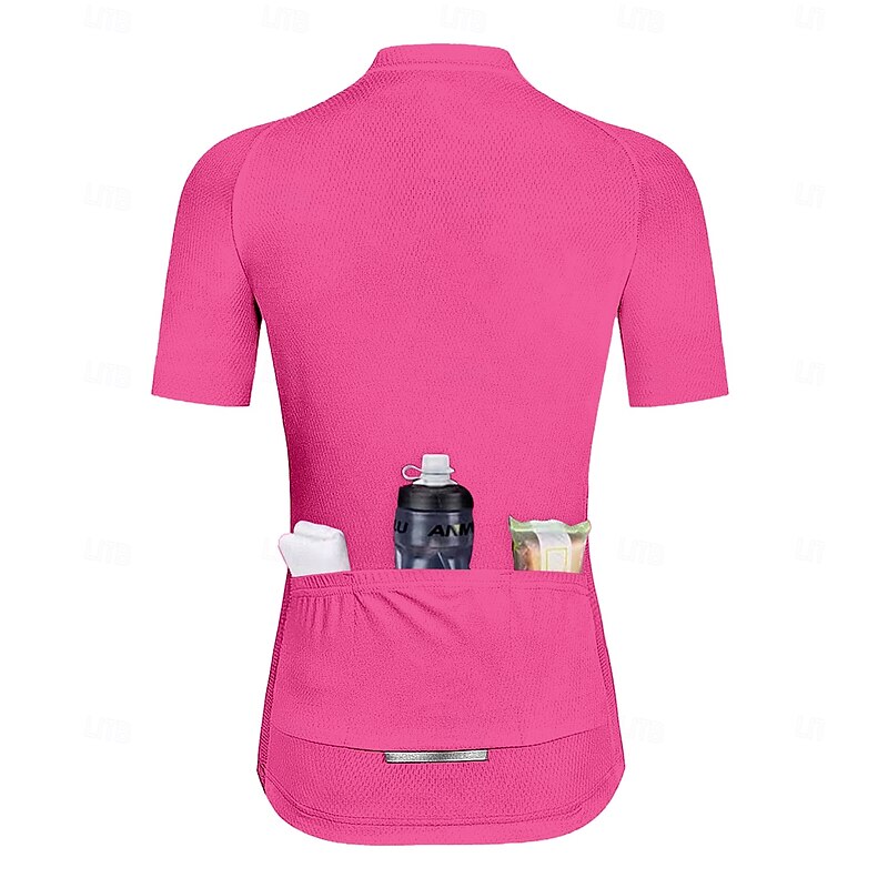 Women's Cycling Jersey Solid Color Graphic Short Sleeve Bike Jersey Top with 3 Rear Pockets Sunscreen UV Resistant Quick Dry Reflective Strips Sports Forest Green Black White Clothing Apparel2