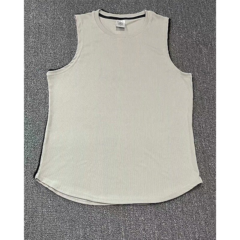 Men's Tank Top Vest Top Undershirt Sleeveless Shirt Sleeveless Crew Neck Summer Plain Fashion Designer Basic Classic Vacation Street Going out Black Light Grey Dark Gray Top Tee for Men3