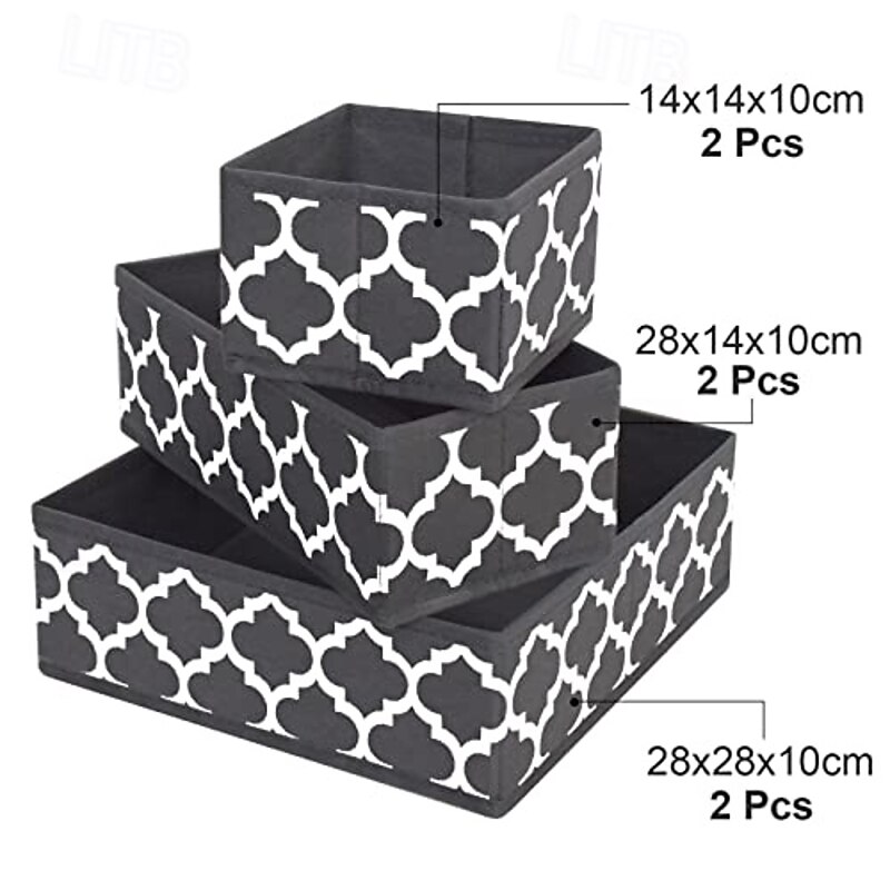 6 Pack Sock Underwear Drawer Organizer, Foldable Storage Bins, Home Clothes Organizer, Multi-Purpose Storage Box for Toys and Miscellaneous Items2