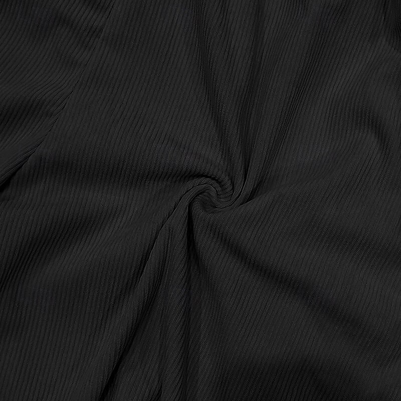 Men's Shorts Beach Shorts Running Shorts Casual Shorts Corduroy Shorts Pocket Drawstring Elastic Waist Plain Comfort Breathable Knee Length Sports Outdoor Daily Holiday Vacation Classic Style Black3