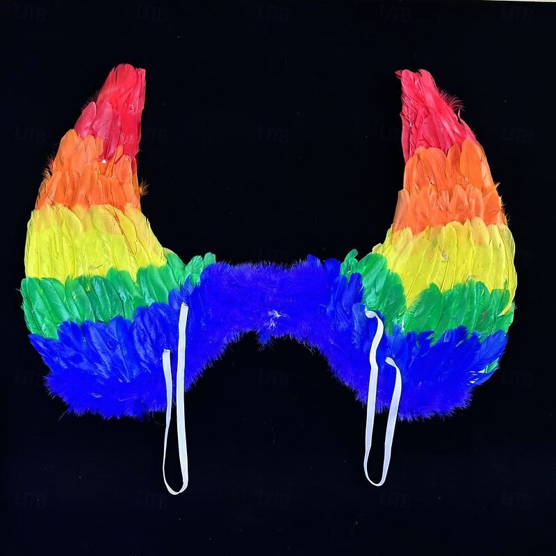 Drag Queen Pride Rainbow Feather Wings Rainbow Angel Wings Adults' Unisex Casual Pride Parade Pride Month Halloween Easy Carnival Costume3