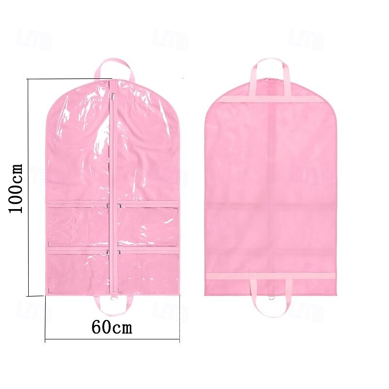 Dance Costume Bags Garment Bag 40 Inch Hanging Clothes for Dance Competitions, with 3 Medium Clear Zipper Pockets for Dance Costumes, Closet Storage2