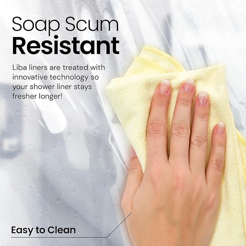 Bathroom Shower Curtain Waterproof Plastic Shower Curtain Premium PEVA Non-Toxic with Rust Proof Grommets Clear 8G Bathroom Accessories3