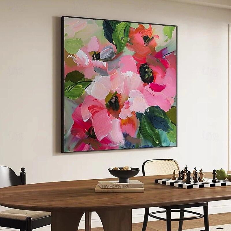 Large Flower Landscape Oil Painting On Canvas handmade Pastel Floral Painting Spring Hand painted Flower Scenery Painting Large oil paintings Wall Art flower oil painting for Living Room Decor3