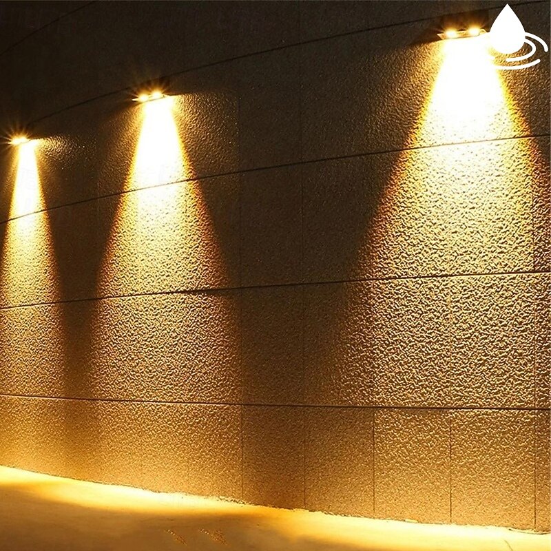 Modern Minimalist Solar Wall Washing Light, Sloar Step Stair Light Waterproof Courtyard Deck Light Garden Exterior Wall Outdoor Decor Solar Fence Lamp Garden courtyard lighting 1PC