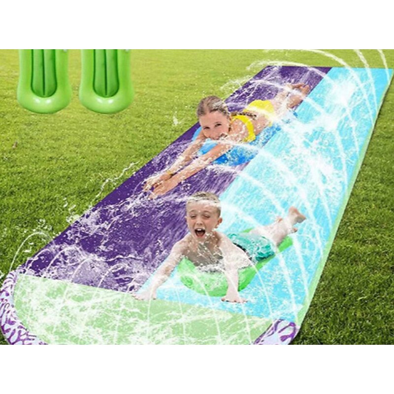 15.75*4.6ft Water Slides and 2 Bodyboards Lawn Water Slide Summer Slip Waterslides Water Toy with Build in Sprinkler for Backyard Outdoor Water Fun for Kids3