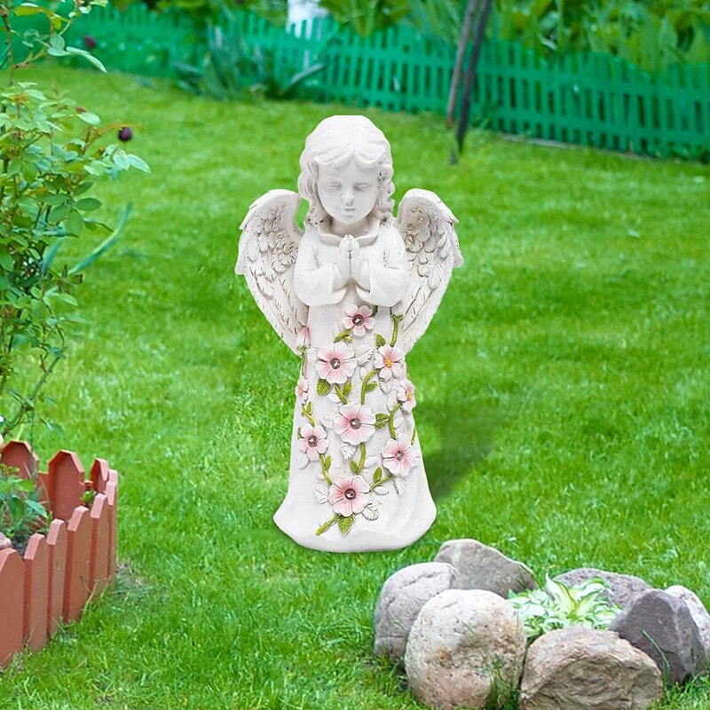 1 Pc Outdoor Solar Waterproof Angel Wings Decorative Light Courtyard Garden Path Lawn Balcony Terrace Landscape Light Pendant Light Statue Light4
