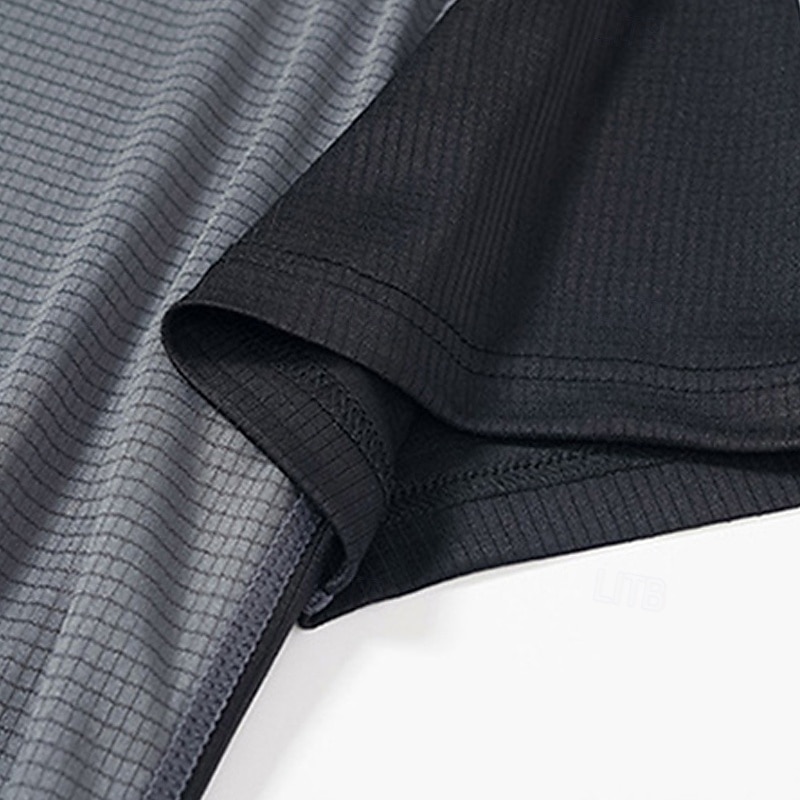 Men's T Shirt Tee Short Sleeve Shirt Tee Top Short Sleeve Crew Neck Summer Spring Color Block Fashion Designer Basic Patchwork Quick Dry Vacation Street Going out Black White Navy Blue Top Tee for Men4