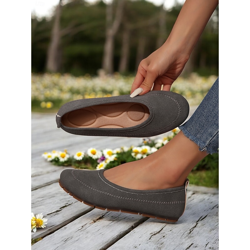 Women's Wide Toe Barefoot Flats in Brown – Comfortable Zero Drop Slip-On Shoes for Casual Walking & Travel4