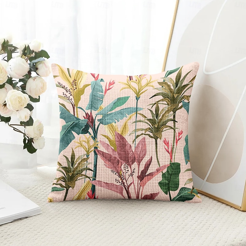 Summer Tropical Plants Decorative Toss Pillows Cover 1PC Soft Square Couch Cushion Case Pillowcase for Bedroom Livingroom Sofa Chair
