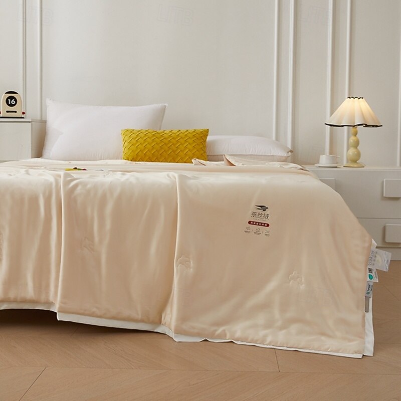 Tencel Summer Quilt with Bird's Nest Protein Fiber Ultra Soft, Breathable, and Skin-Loving for Hot Sleeper Good Night Sleep
