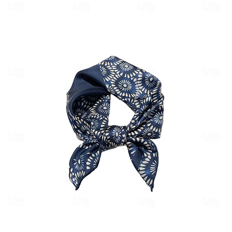 Male Square Scarf Outdoor Vacation Office White Red Scarf Floral2