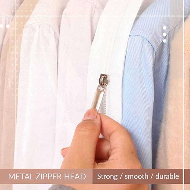 Garment Dust Cover for Clothes Rack, Transparent Hanging Suit Protector for Coats and Jackets, Full-Cover Dustproof Garment Bag for Wardrobe or Bedroom Use4