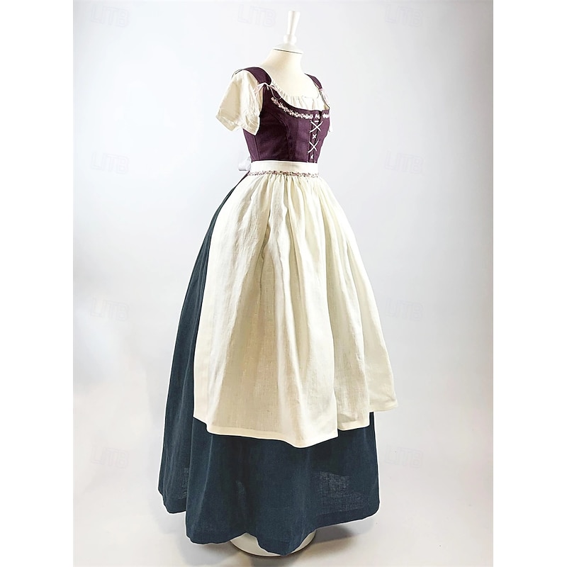 Medieval Renaissance Dress Prom Dresses Gown Maid Costume Viking Fancy Dress Women's Royal Halloween Carnival Masquerade Performance LARP Ren Faire Adults' Dress2