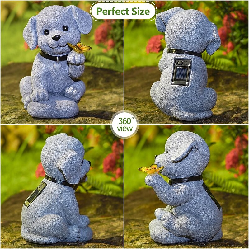 1 Pc Outdoor Solar Dog Decorative Light Courtyard Garden Park Lawn Path Luminous Cute Dog Landscape Light Gift Ornament Light4