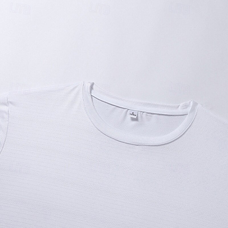 Men's T Shirt Tee Short Sleeve Shirt Tee Top Short Sleeve Crew Neck Summer Plain Fashion Designer Basic Quick Dry Vacation Street Going out Black White Blue Top Tee for Men4