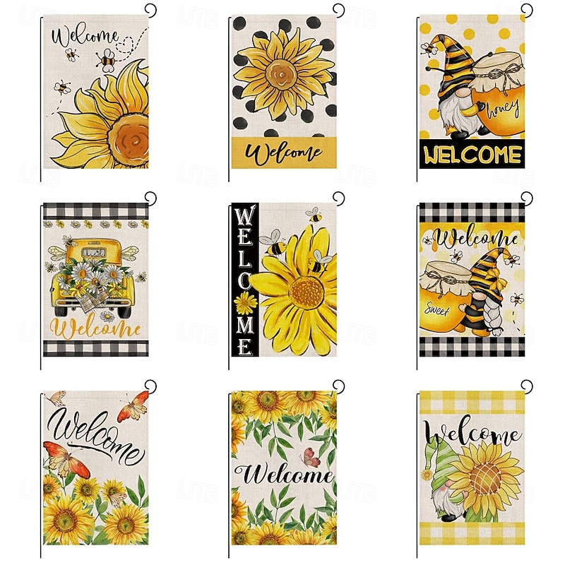 Summer Sunflowers Garden Flag 12 x 18 Inch Yard Patio Flags, Small Garden Flags for Outside, Outdoor Flags, Holiday Garden Flags2