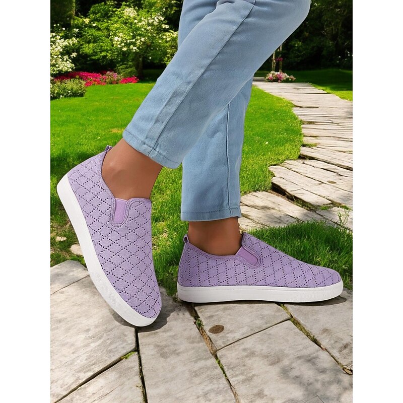Women's Knit Slip - On Shoes – Breathable & Stylish Style for Women in Spring Picnics, Park Walks & Everyday Errands3