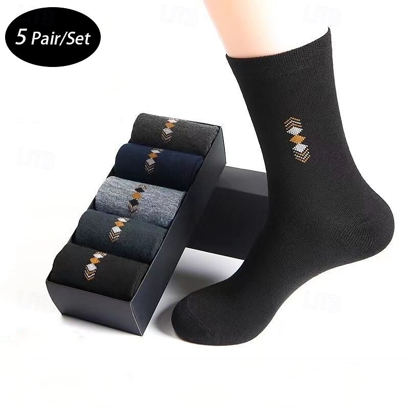 Men's 15 Pairs Multi Packs Socks Running Socks Casual Socks Black Navy Blue Color Plain Vacation Sports & Outdoor Daily Basic Medium Spring Fall Fashion Casual