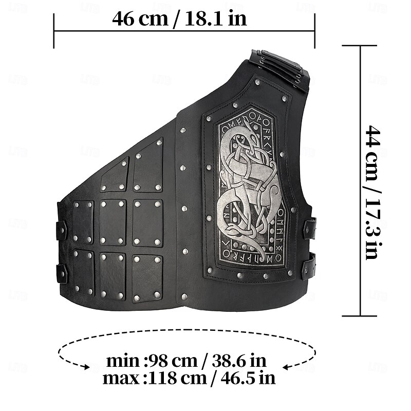 Retro Vintage Medieval Renaissance Armor Masquerade Chest Guard Pirate Warrior Viking Rivet Fancy Dress Men's Viking Halloween Carnival Masquerade Performance Halloween Masquerade Adults' Shoulder2