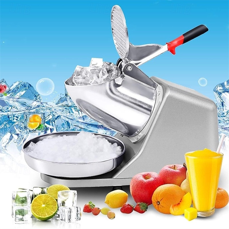 Electric Ice Crusher Crushed Ice Machine Snow Cone Maker with Stainless Steel Bowl Ice Shaver for Ice Cream, Cocktails, Cold Juice and Smoothies