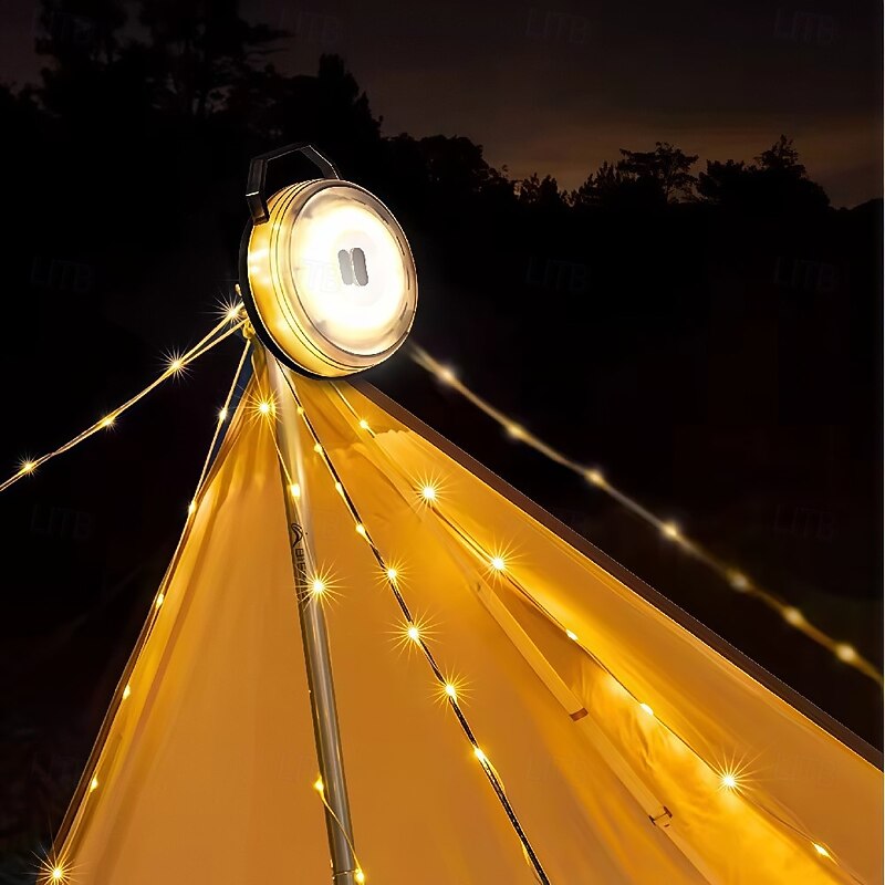 10M Camping String Lights Multi Functional Outdoor Portable Camping Tape Measure Light Warning Light Canopy Light Led Light String Camping Tent Atmosphere Light Courtyard Garden Decoration Light Usb Charging  1PC4