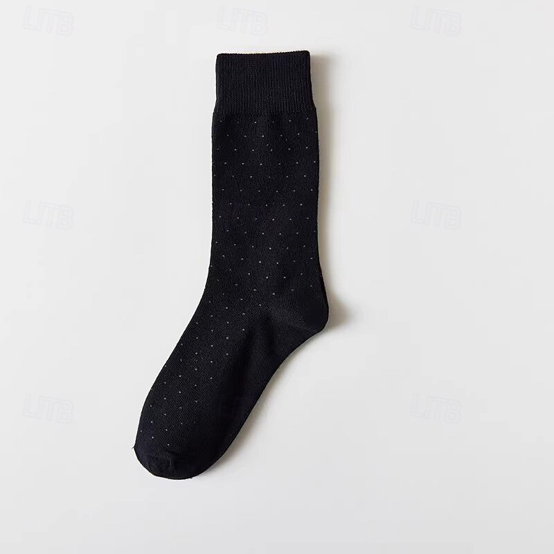 Men's 5 Pairs Multi Packs Socks Running Socks Casual Socks Black+beige Black Color Argyle Vacation Sports & Outdoor Daily Basic Medium Spring Fall Fashion Casual3