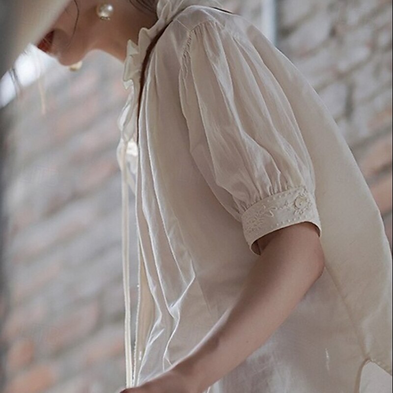 Retro Vintage Medieval Renaissance Blouse / Shirt Fancy Dress Women's Vacation Casual Daily Adults' Blouse Spring & Summer2