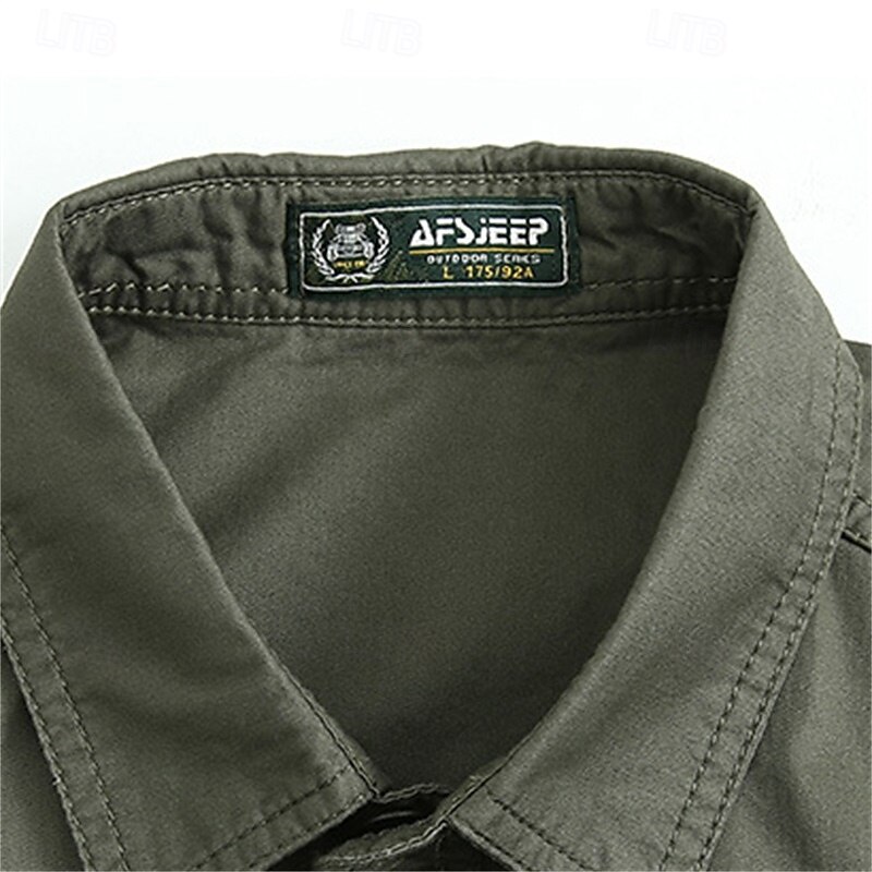 Men's Shirt Summer Shirt Casual Shirt Button Up Shirt Cargo Shirt Black Yellow Blue Orange Green Short Sleeve Plain Shirt Collar Vacation Hawaiian Pocket Clothing Apparel 100% Cotton Fashion Casual3