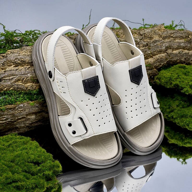 Men's White Sport Sandals with Adjustable Strap and Ventilation Holes – Breathable and Comfortable Footwear for Sports and Casual Wear4